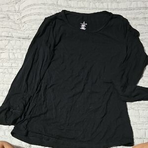 Cuddl Duds Classic Black Long Sleeve Top